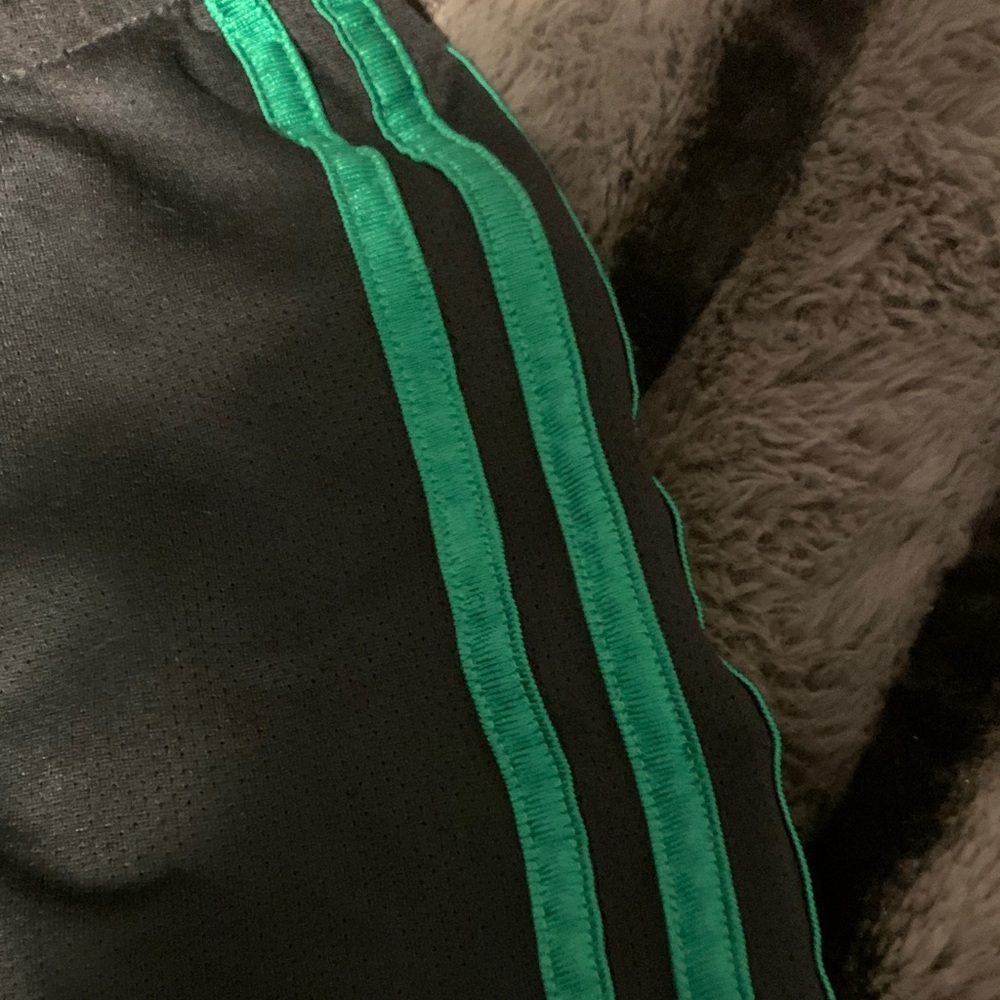 #356 Adidas Reversible Black Shorts with Green Trim - Picture 5 of 9